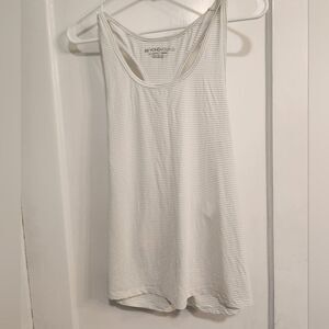 Beyond Yoga Women's Striped White Tank Top